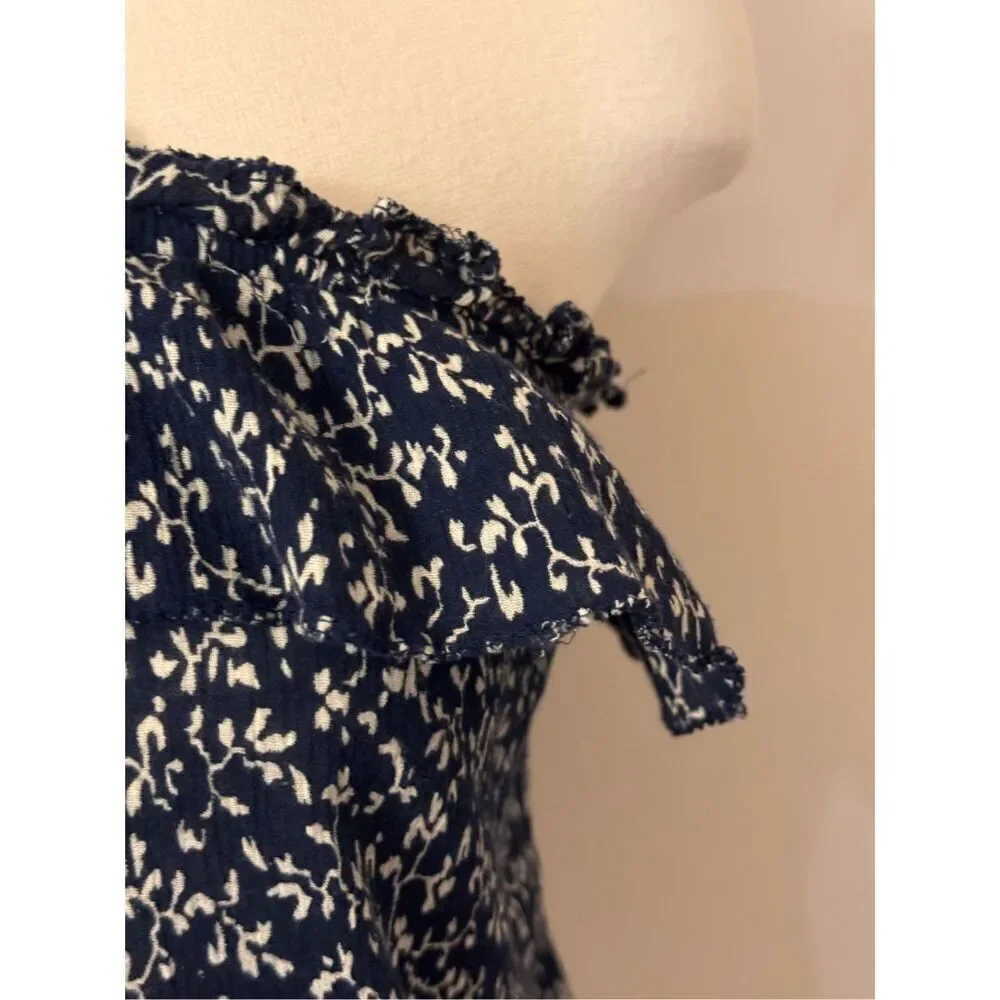 Ulla Johnson Alene One Shoulder Top Midnight Micro Floral 6